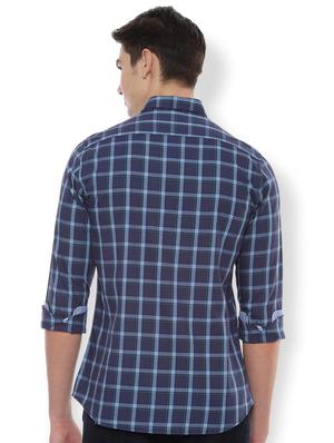 navy blue checkered casual shirt - 16656465 - Standard Image - 2