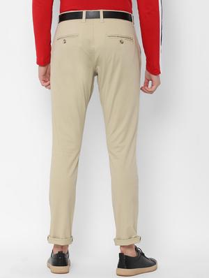 beige textured flat front casual trouser - 16656494 - Standard Image - 2