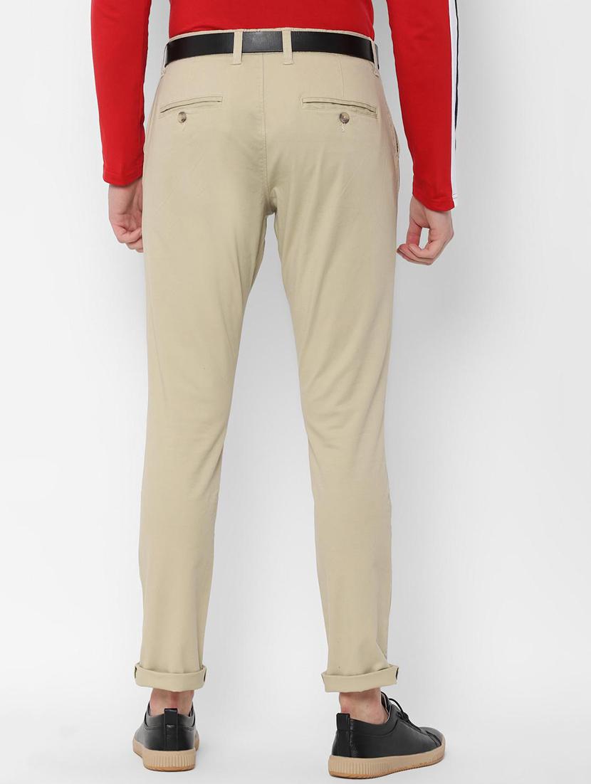 beige textured flat front casual trouser - 16656494 - Zoom Image - 2