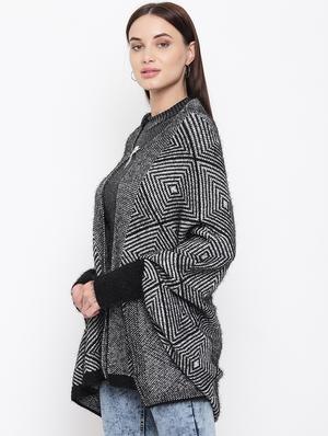 embellished detail geometric poncho - 16656622 - Standard Image - 2