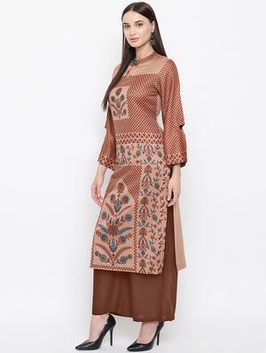 printed woolen kurta - 16656719 - Standard Image - 2