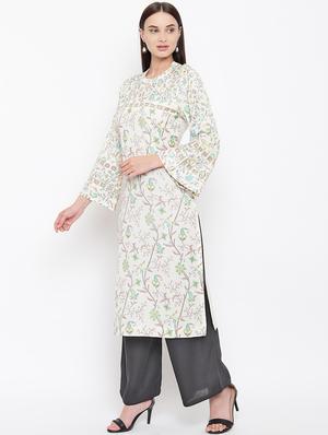 printed woolen kurta - 16656722 - Standard Image - 2
