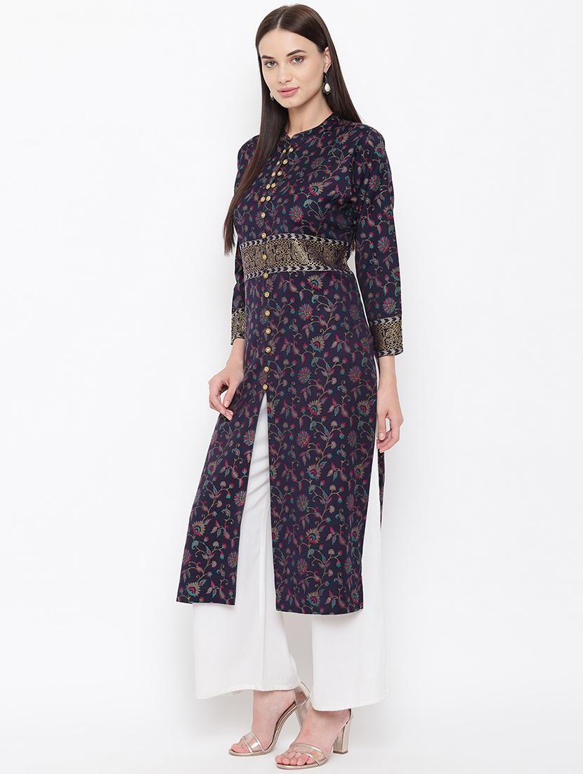 floral woolen kurta - 16656724 - Zoom Image - 2