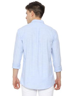 blue solid casual shirt - 16656930 - Standard Image - 2