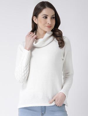 cowl neck solid pullover - 16657499 - Standard Image - 2