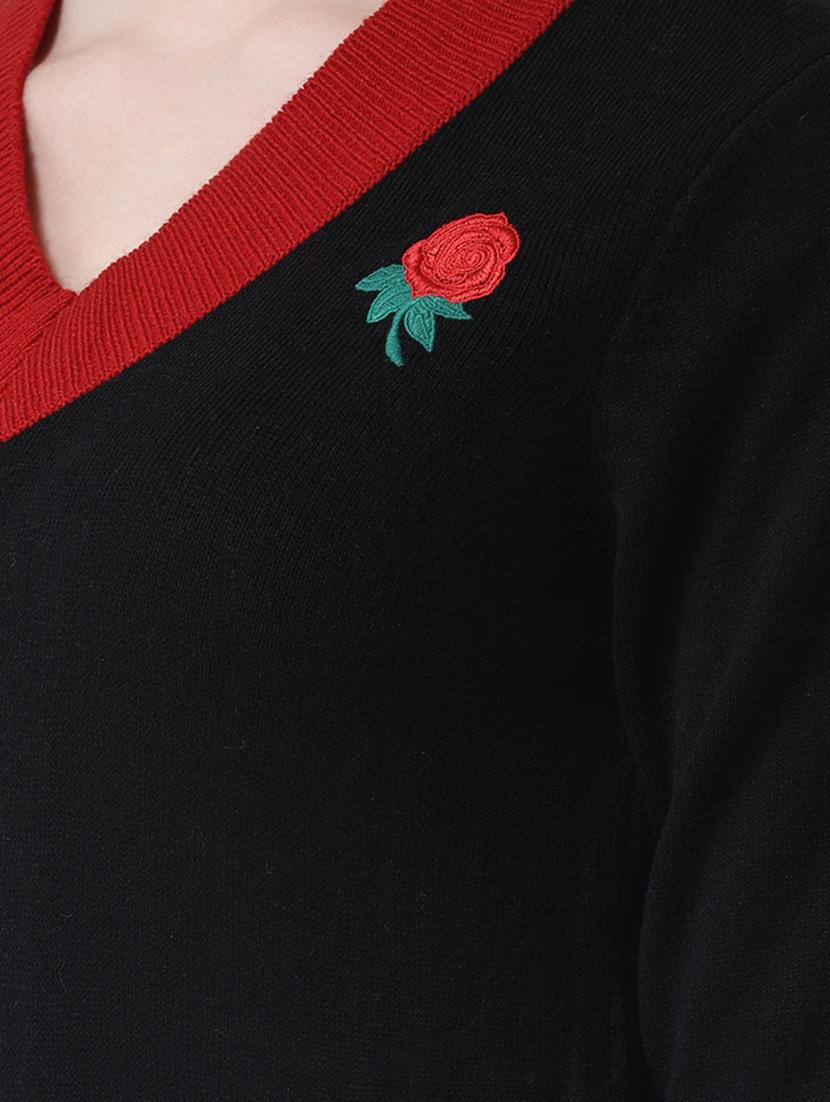 contrast detail v-neck pullover - 16657505 - Zoom Image - 5
