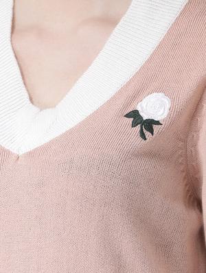 contrast detail v-neck pullover - 16657506 - Standard Image - 5