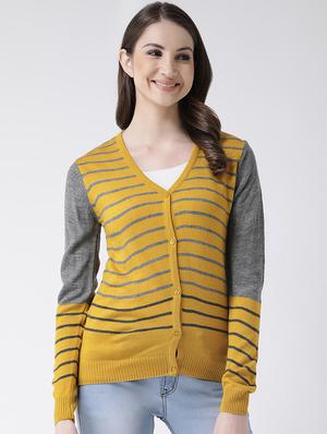 long sleeved striped cardigan - 16657515 - Standard Image - 2