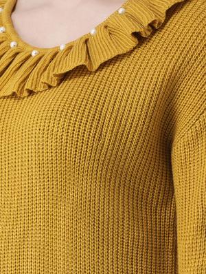 frill detail neck pullover - 16657524 - Standard Image - 5