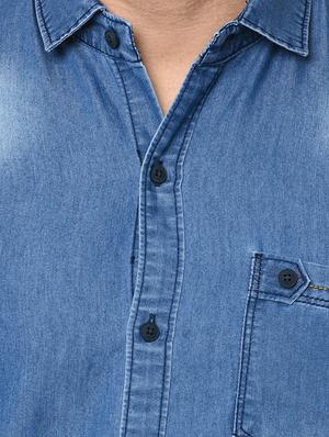 blue faded casual shirt - 16657564 - Standard Image - 5