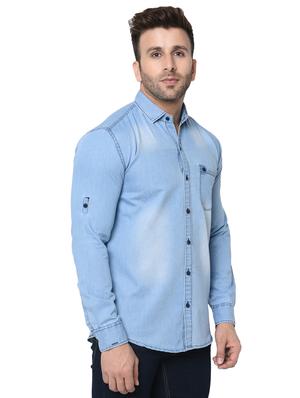 light blue faded casual shirt - 16657566 - Standard Image - 2