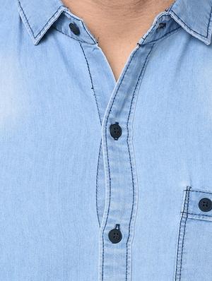 light blue faded casual shirt - 16657566 - Standard Image - 5