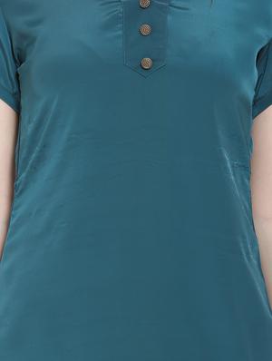 mandarin neck solid top - 16657578 - Standard Image - 5