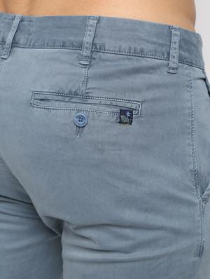 blue solid chinos - 16657584 - Standard Image - 5