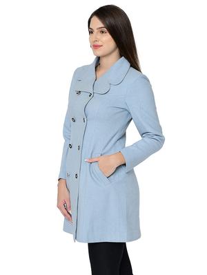 lapel neck wool trench coat - 16657610 - Standard Image - 2