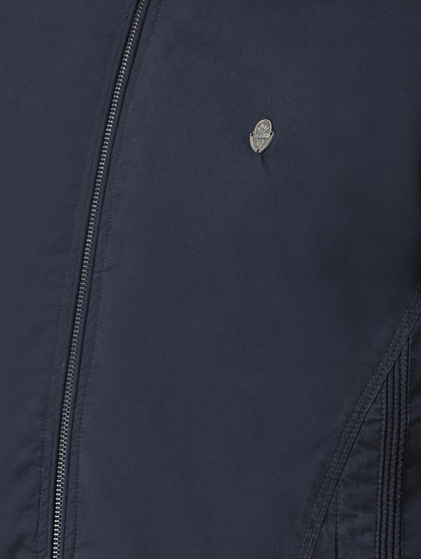 navy blue solid casual jacket - 16657676 - Zoom Image - 5