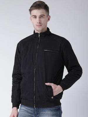 black solid casual jacket - 16657677 - Standard Image - 2