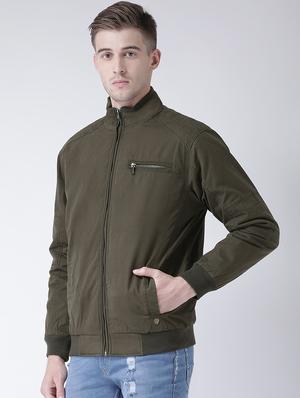 green solid casual jacket - 16657678 - Standard Image - 2