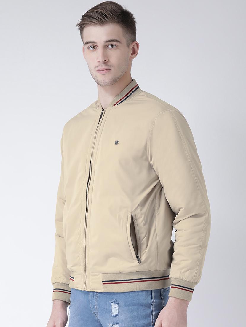 beige solid casual jacket - 16657679 - Zoom Image - 2