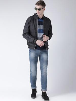 grey solid reversible casual jacket - 16657680 - Standard Image - 5