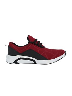 red fabric lace up sport shoes - 16658122 - Standard Image - 2
