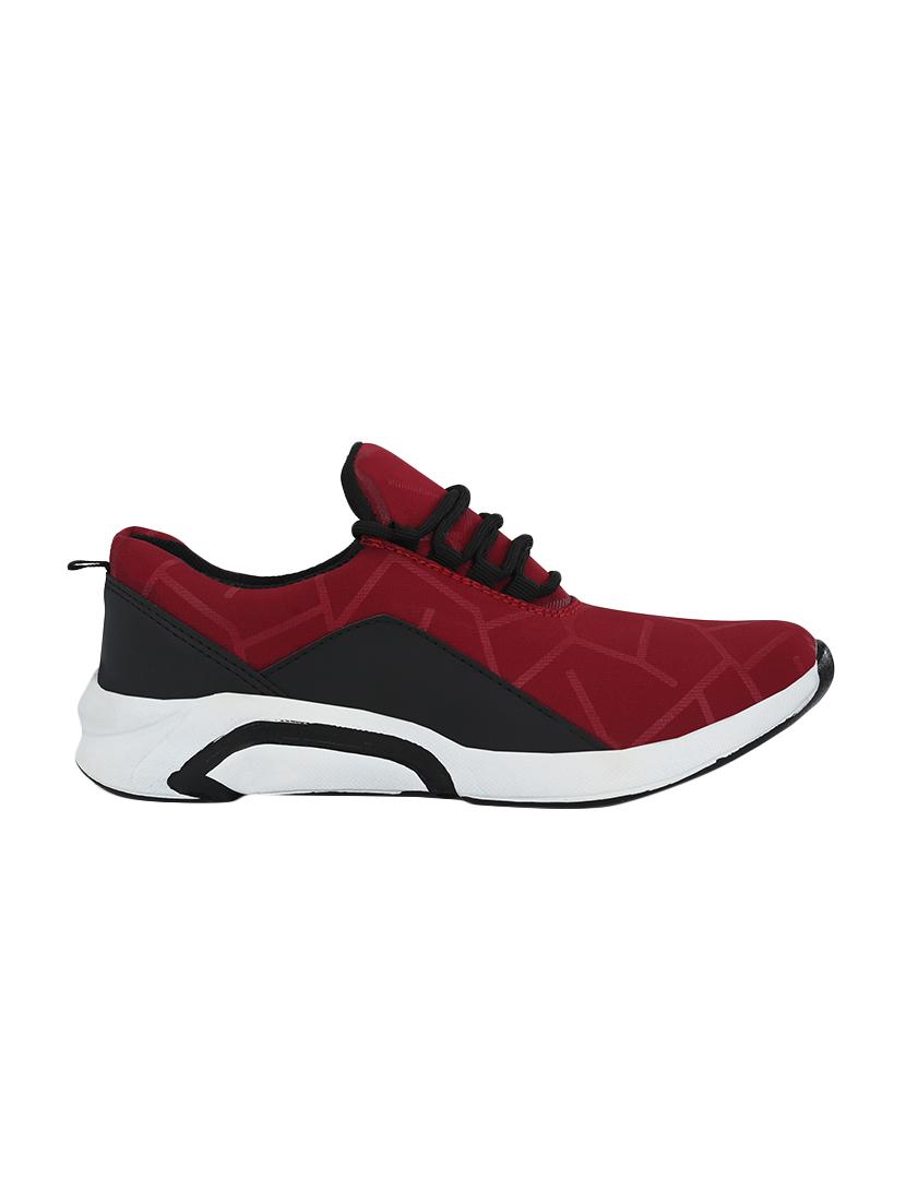 red fabric lace up sport shoes - 16658122 - Zoom Image - 2