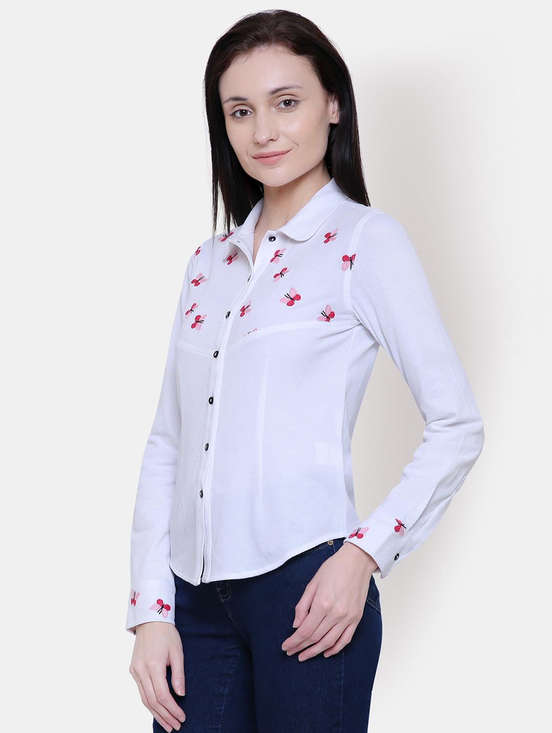 long sleeved embroidered detail shirt - 16658142 - Zoom Image - 2