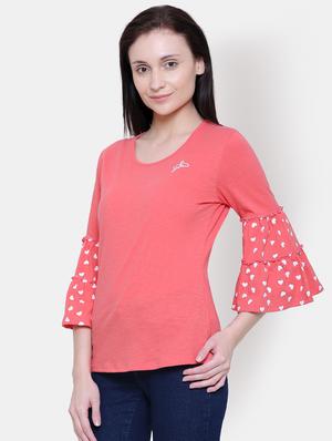 bell sleeved round neck top - 16658149 - Standard Image - 2