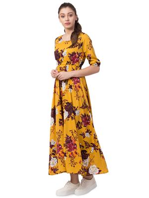 round neck floral maxi dress - 16658245 - Standard Image - 2