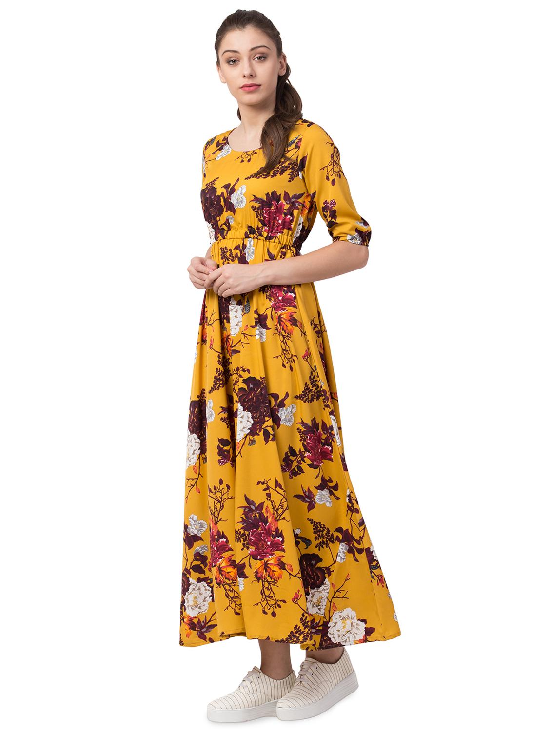 round neck floral maxi dress - 16658245 - Zoom Image - 2