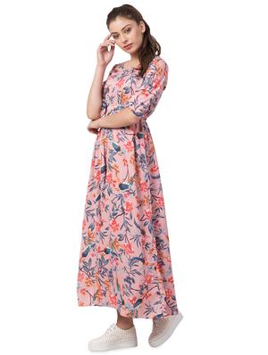 round neck floral maxi dress - 16658247 - Standard Image - 2