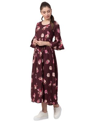round neck floral maxi dress - 16658248 - Standard Image - 2