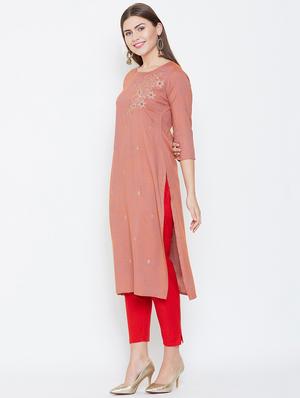 pastel embroidered straight kurta - 16658400 - Standard Image - 2