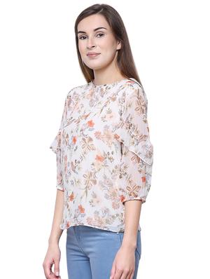 boat neck floral top - 16658528 - Standard Image - 2