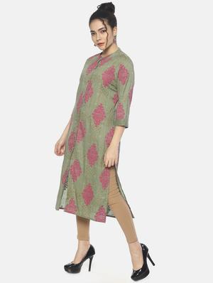 block print straight kurta - 16658766 - Standard Image - 2