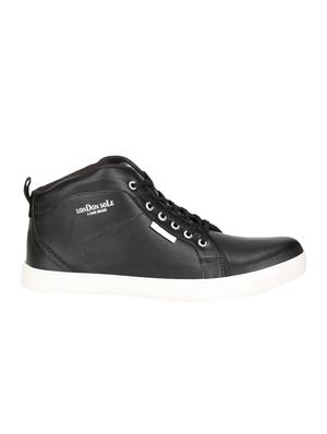 black leatherette lace up sneakers - 16659195 - Standard Image - 2