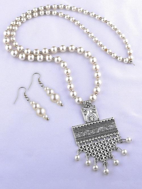 silver plated long necklace - 16659276 - Very Small Image - 1