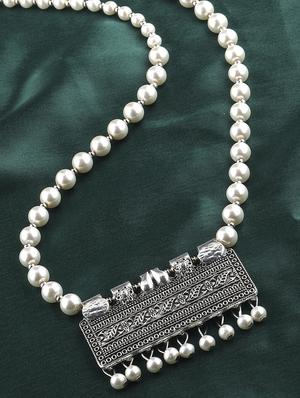 silver plated long necklace - 16659290 - Standard Image - 2