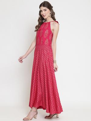 halter neck block print maxi dress - 16659352 - Standard Image - 2