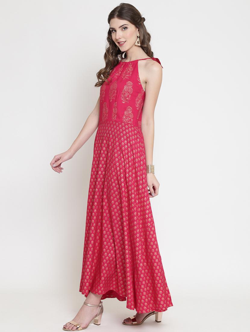 halter neck block print maxi dress - 16659352 - Zoom Image - 2