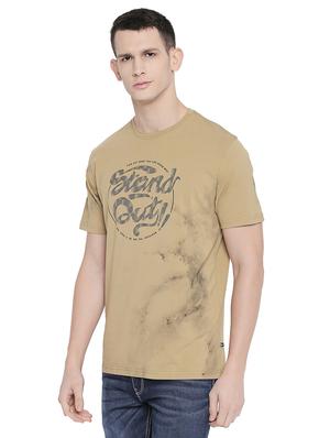 beige front print t-shirt - 16659459 - Standard Image - 2
