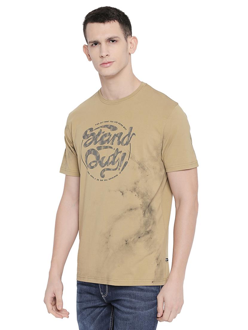 beige front print t-shirt - 16659459 - Zoom Image - 2