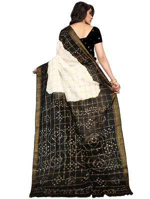 bandhani printed handloom saree with blouse - 16659939 - Standard Image - 2