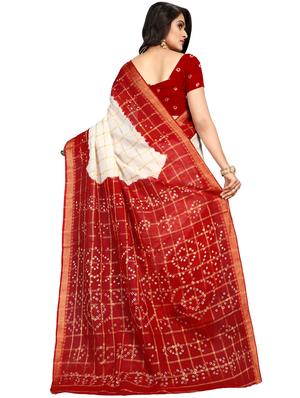bandhani printed handloom saree with blouse - 16659941 - Standard Image - 2