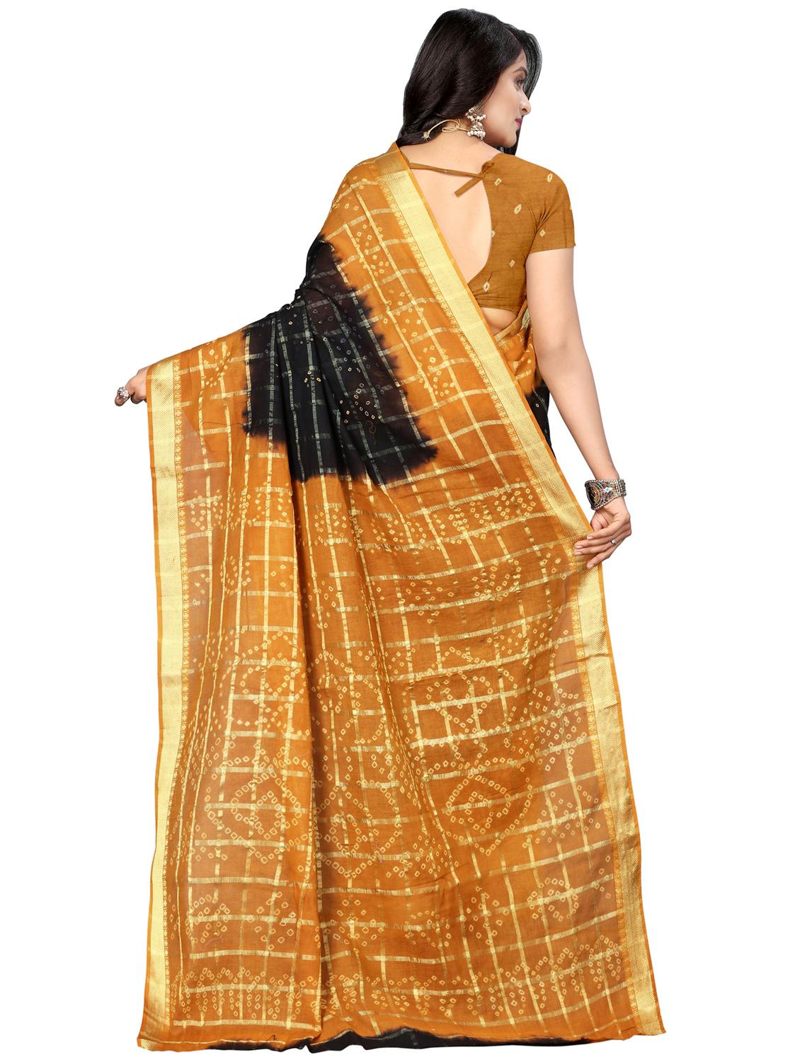 bandhani printed handloom saree with blouse - 16659949 - Zoom Image - 2