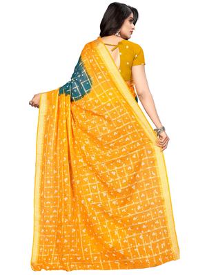 bandhani printed handloom saree with blouse - 16659956 - Standard Image - 2