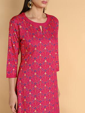 gold print kurta palazzo set - 16660349 - Standard Image - 5