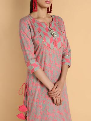 gota tassels kurta palazzo set - 16660351 - Standard Image - 5