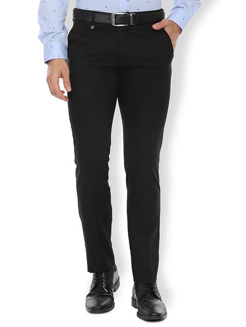 black textured flat front formal trouser - 16661055 - Standard Image - 1
