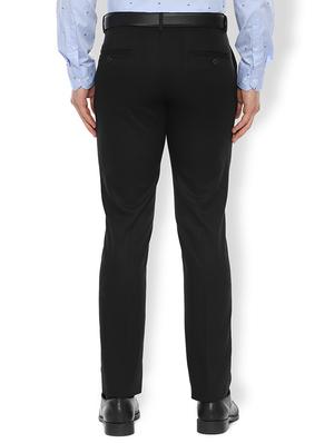 black textured flat front formal trouser - 16661055 - Standard Image - 2
